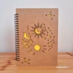 Agenda cu Coperți din Lemn Model Yin și Yang