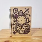 Agendă din lemn steampunk