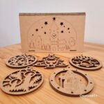 Set Elegant Ornamente Lemn Magia Crăciunului