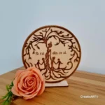 Decorațiune din lemn - Pomul Vieții cu Mama și Cei Patru Copii