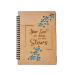 Agenda A5 cu coperti din lemn model Stars